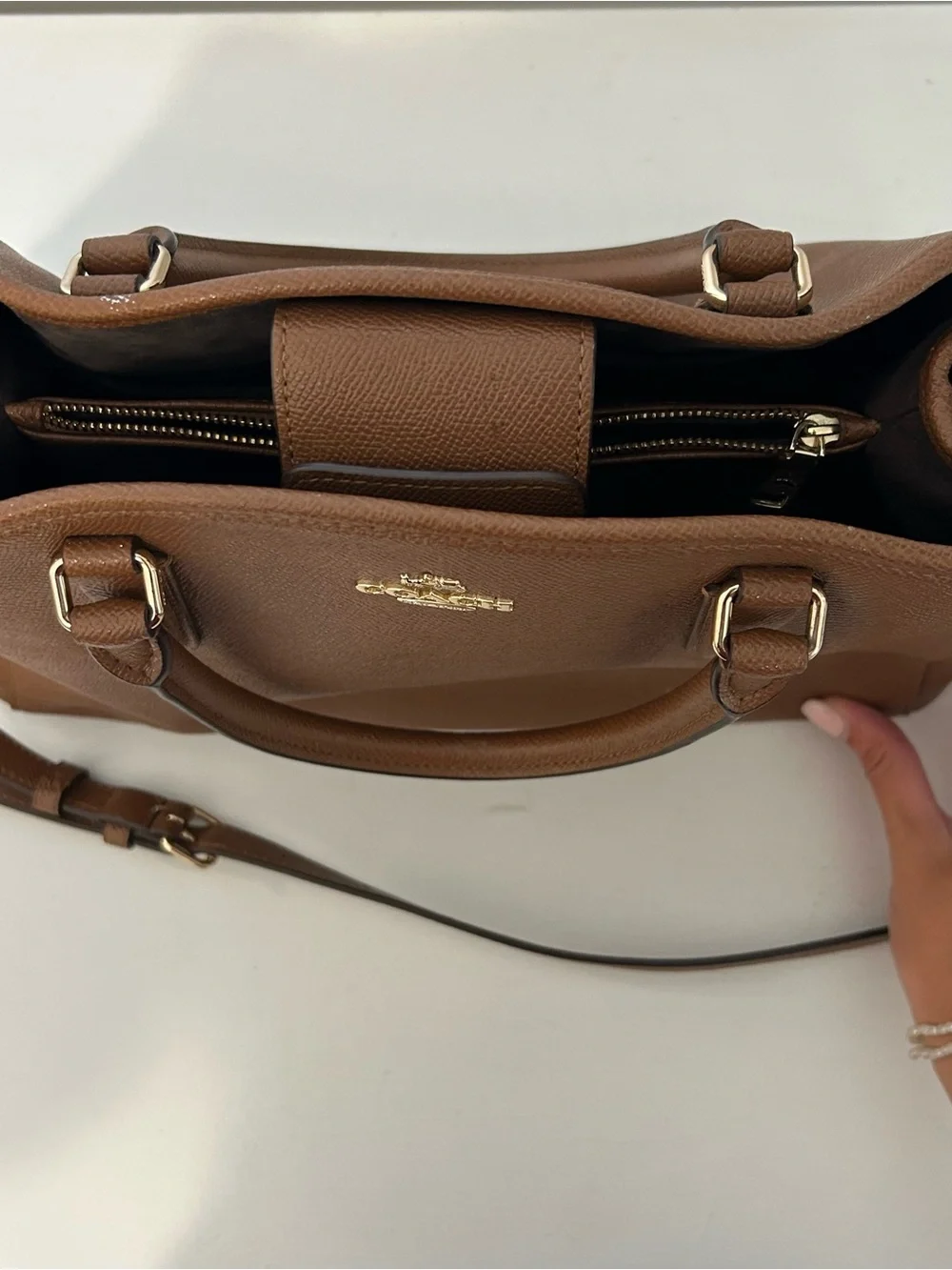 Coach Carryall Leather Satchel brown